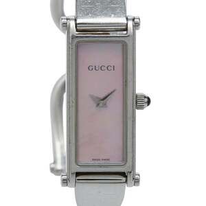 Gucci Bangle Watch 1500L Quartz Pink Dial Stainless Steel Women's GUCCI